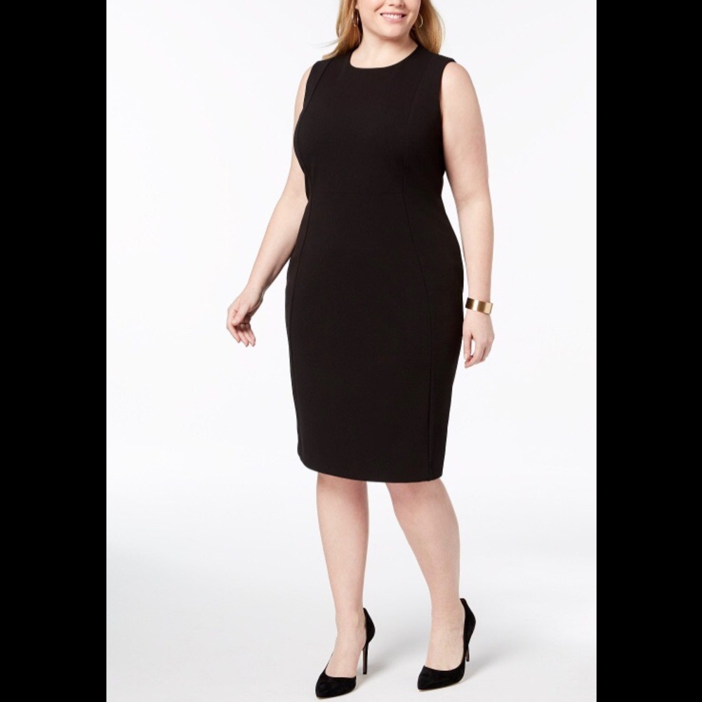 Calvin Klein Black Scuba Sheath Dress